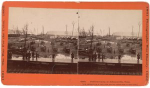 Stereocard view of Johnsonville, TN before evacuation when threatened by Forrest, December 1864 by American Photographer